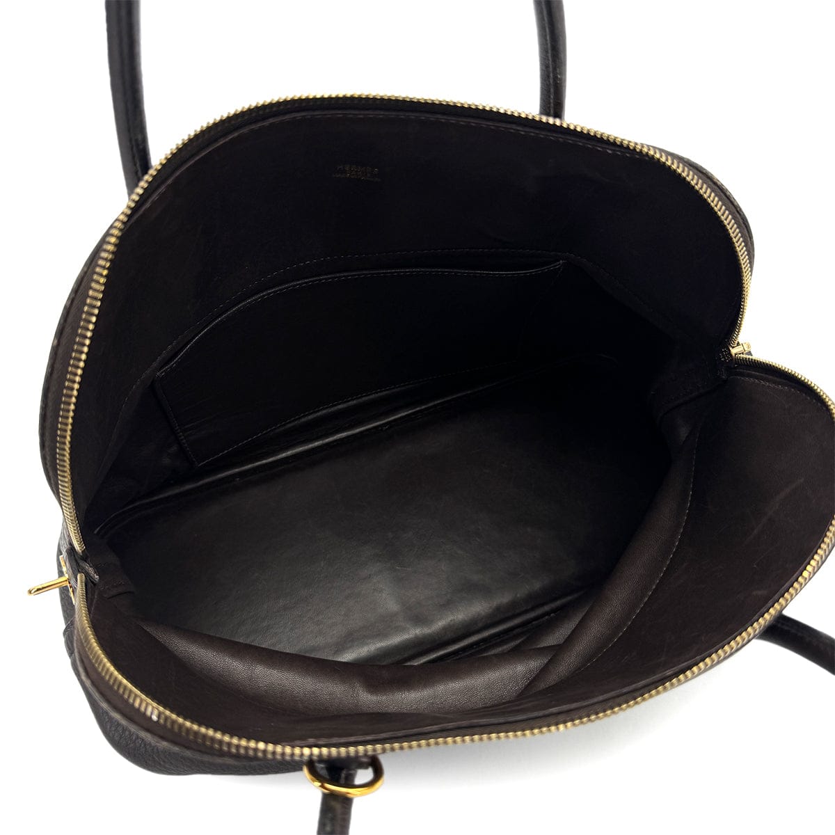 Luxury Promise Japan HERMES BOLIDE 35 CHOCOLAT TAURILLON CLEMENCE HAND SHOULDER BAG 2002 SQUARE F GOLD HARDWARE 90310317