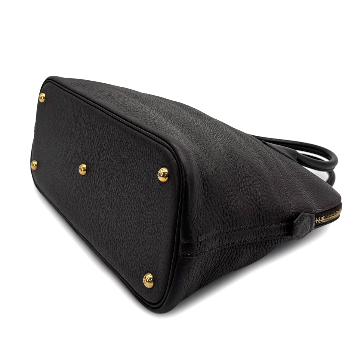 Luxury Promise Japan HERMES BOLIDE 35 CHOCOLAT TAURILLON CLEMENCE HAND SHOULDER BAG 2002 SQUARE F GOLD HARDWARE 90310317