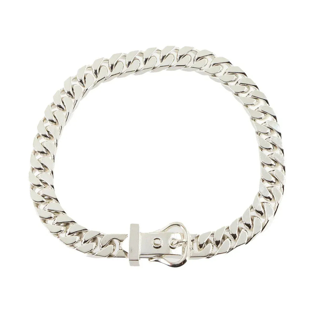 Luxury Promise Japan HERMES Boucle Sellier GM Necklace Silver SV 925 90332373