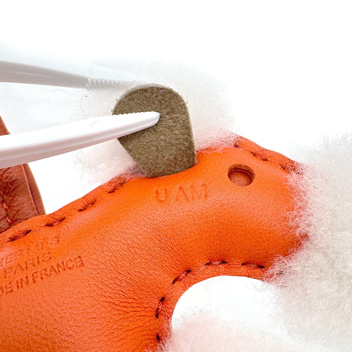 Luxury Promise Japan HERMES BUDY CHARM ROSE TEXAS CORNALINE ECRU AGNEAU MILO MOUTON 90279942