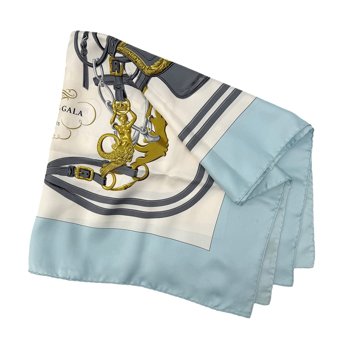 Luxury Promise Japan HERMES CARRE 90 BRIDES DE GALA SCARF SILK BLUE WHITE 90295833