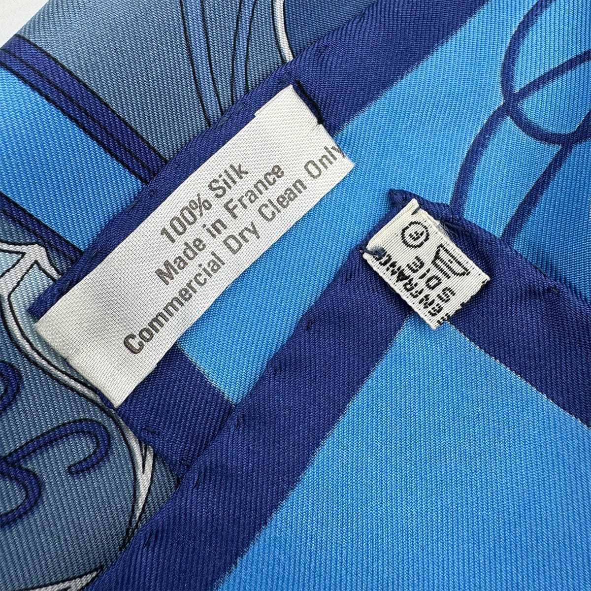 Luxury Promise Japan HERMES CARRE 90 SCARF FOLKLORE BLUE SILK 90295131