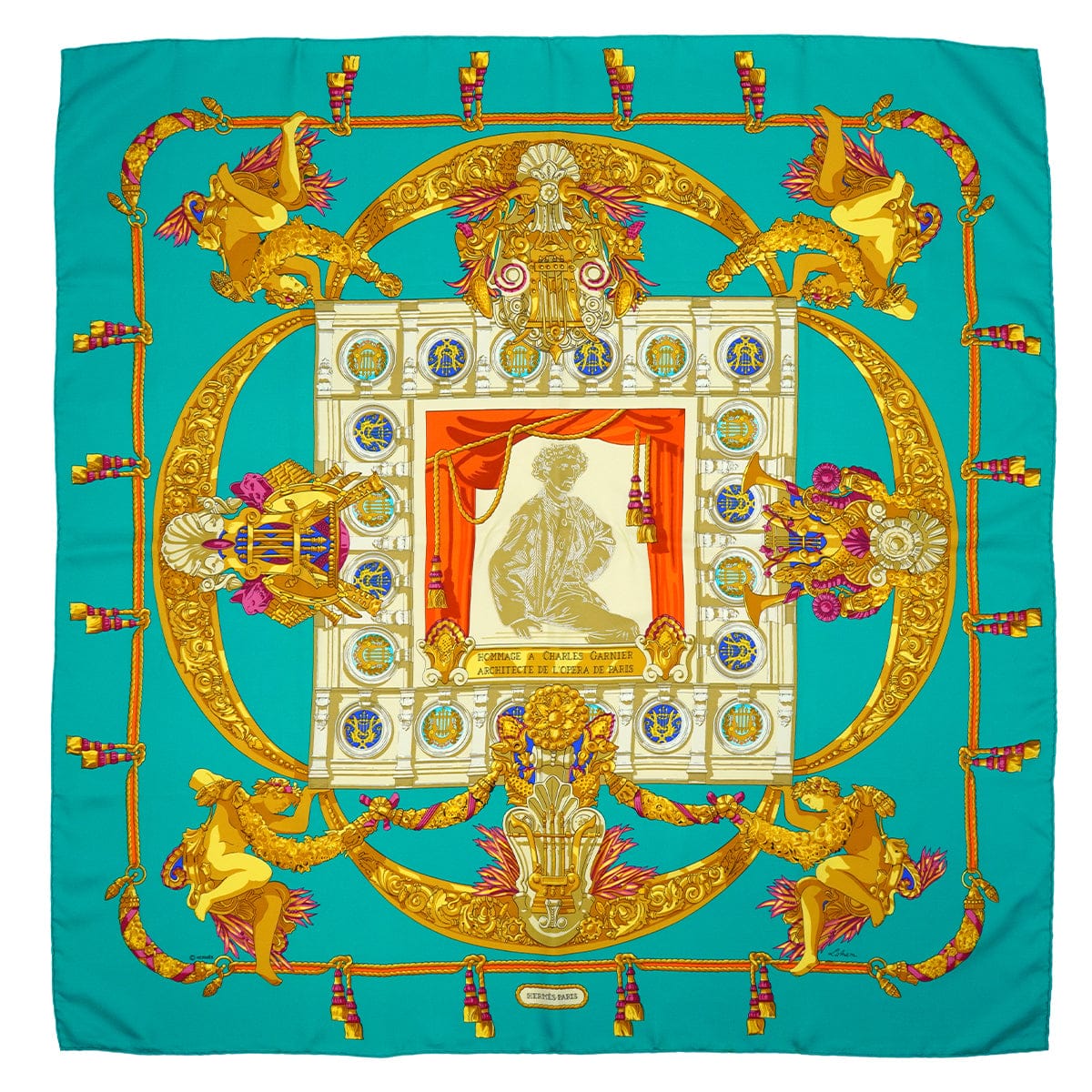 Luxury Promise Japan HERMES CARRE 90 SCARF HOMMAGE A CHARLES GARNIER MULTICOLOR SILK 90345091