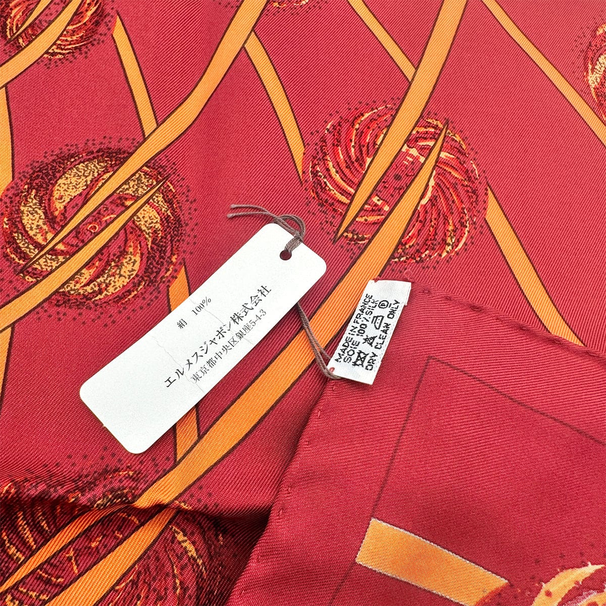 Luxury Promise Japan HERMES CARRE90 LES FEUC DE L'ESPACE MICHEL DUCHENE RED ORANGE SILK 90276723
