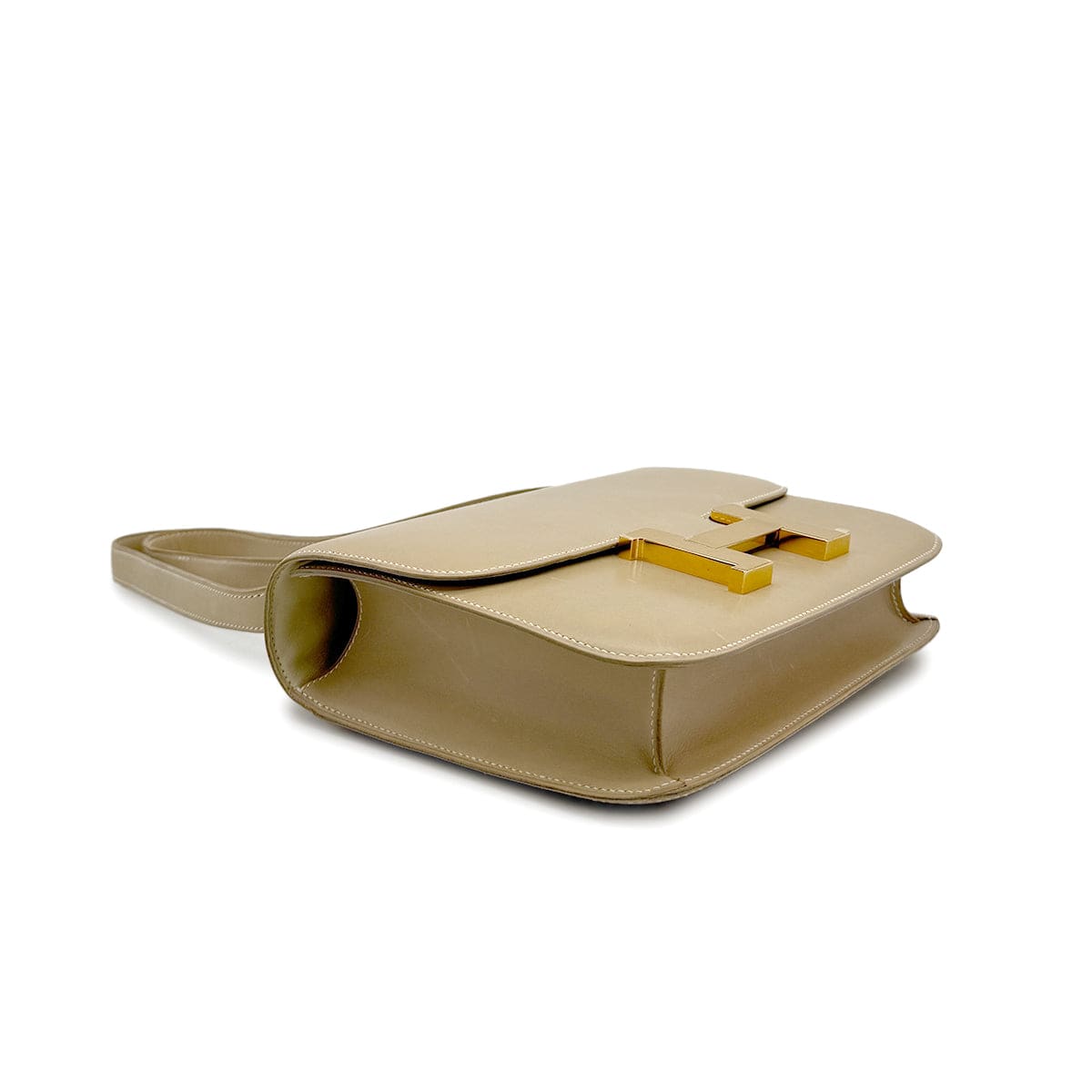 Luxury Promise Japan HERMES CONSTANCE 23 BEIGE BOXCALF SHOULDER BAG □E GOLD HARDWARE 90310255