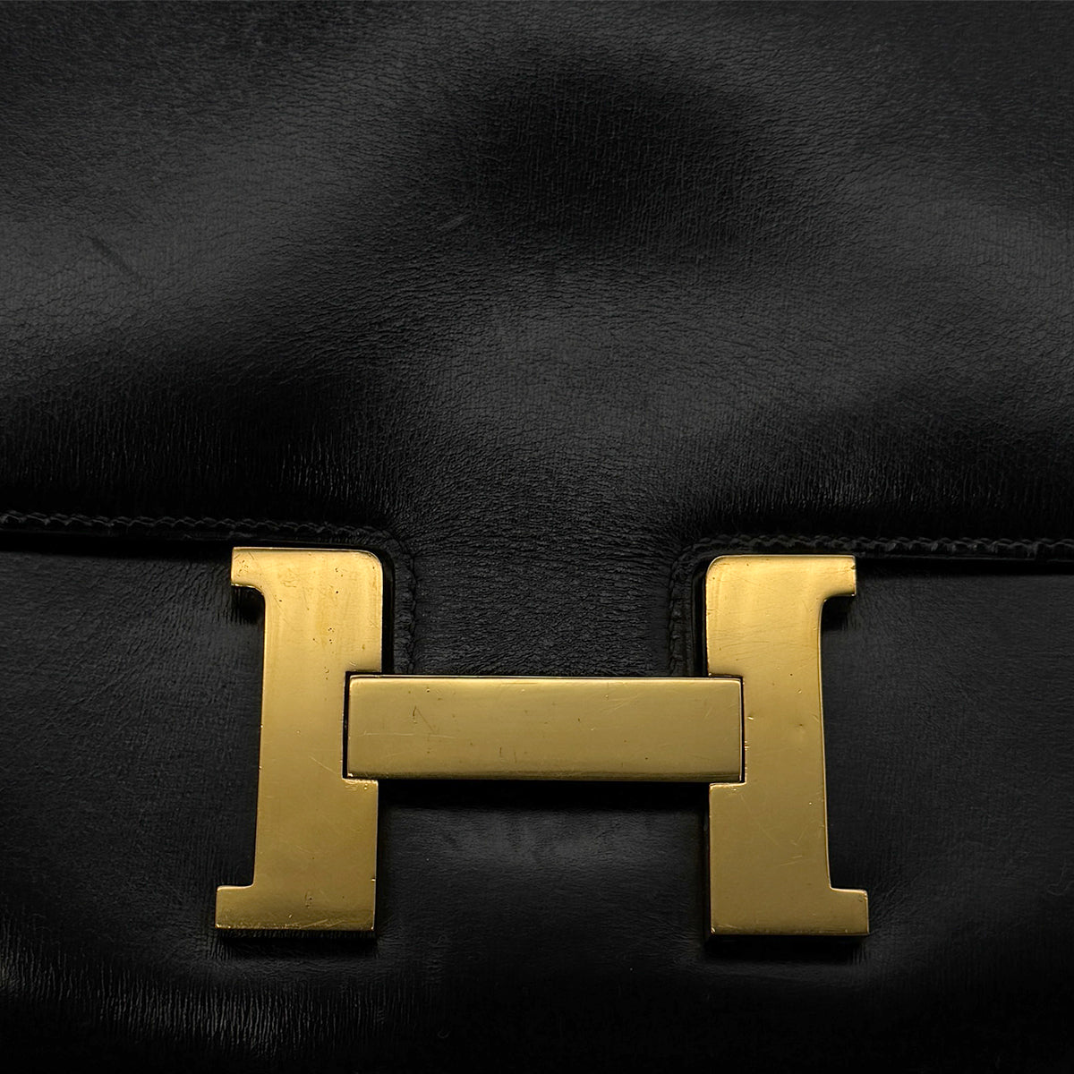 Luxury Promise Japan HERMES CONSTANCE 23 BLACK BOXCALF SHOULDER BAG 〇N GHW 90298157