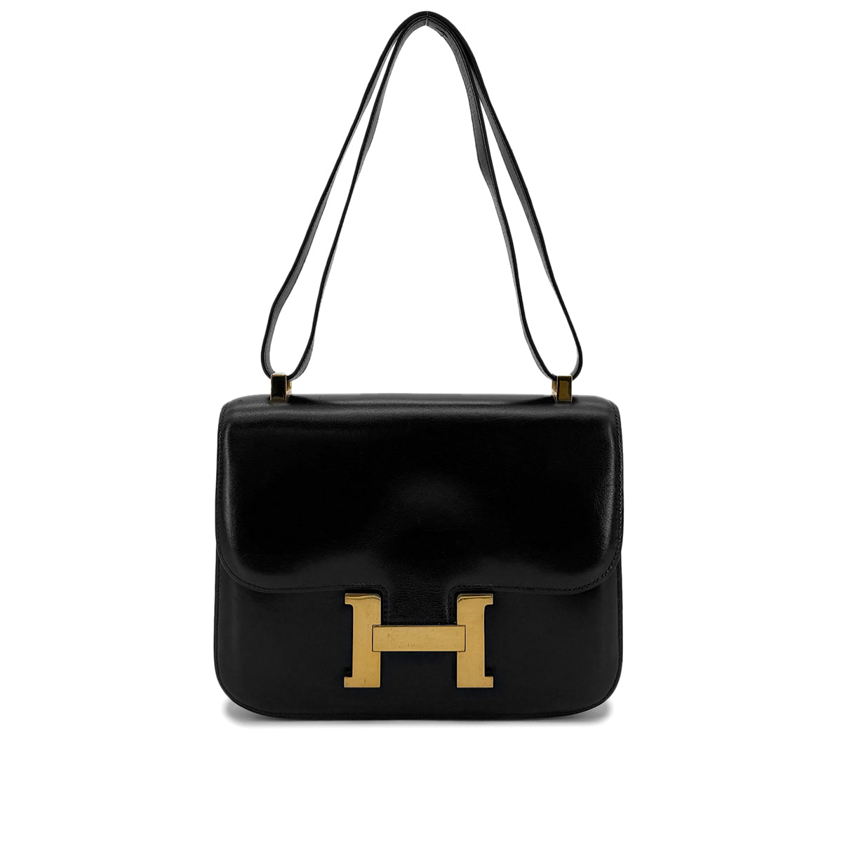 Luxury Promise Japan HERMES CONSTANCE 23 BLACK BOXCALF SHOULDER BAG 〇N GHW 90298157
