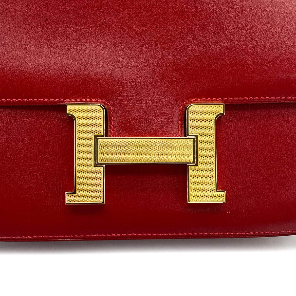 Luxury Promise Japan HERMES CONSTANCE 24 ROUGE GARANCE BOX CALF SHOULDER BAG 2011 SQUARE O GUILLOCHE HARDWARE 90324746