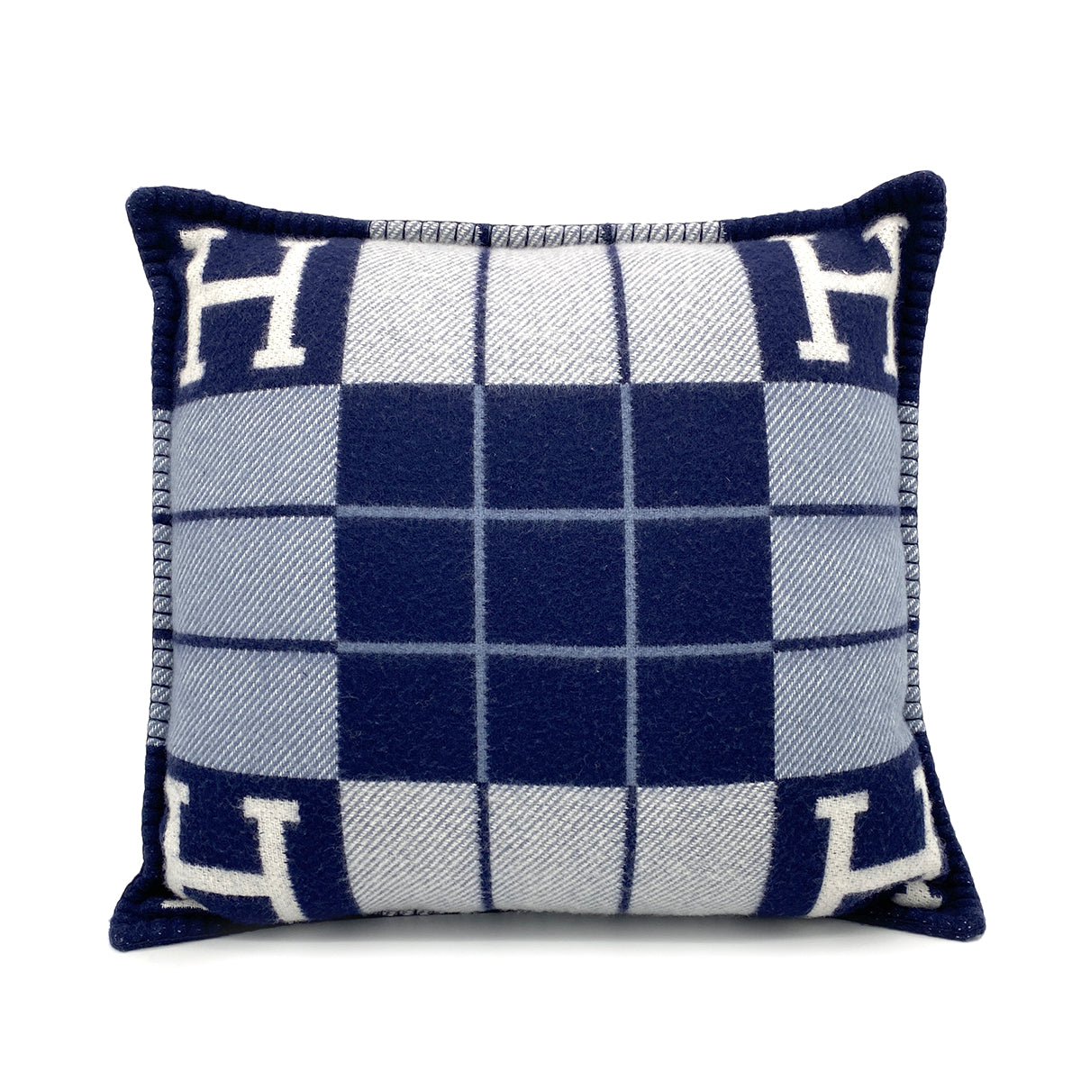 Luxury Promise Japan HERMES CUSHION AVALON 3 PM BLUE WOOL 90274074