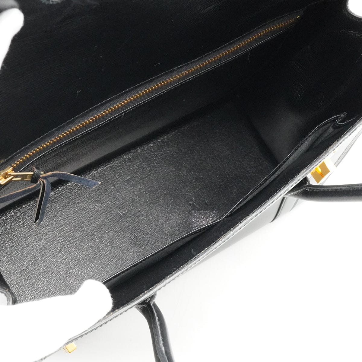 Luxury Promise Japan HERMES DRUG 27 BLACK BOX CALF HAND BAG 1978 CIRCLE H GOLD HARDWARE 90338297