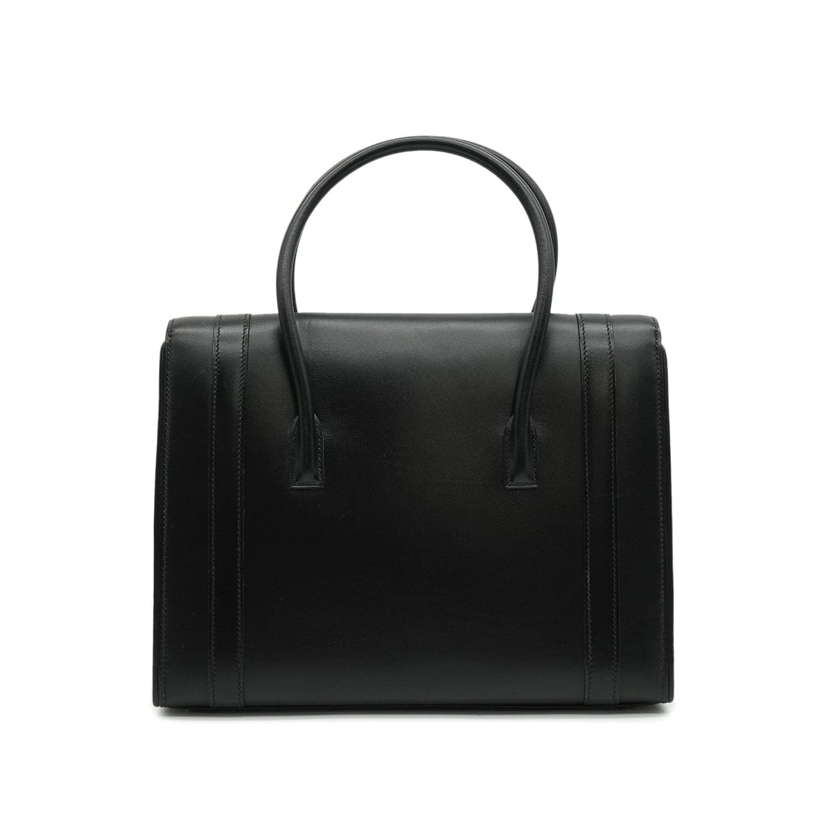 Luxury Promise Japan HERMES DRUG 27 BLACK BOX CALF HAND BAG 1978 CIRCLE H GOLD HARDWARE 90338297