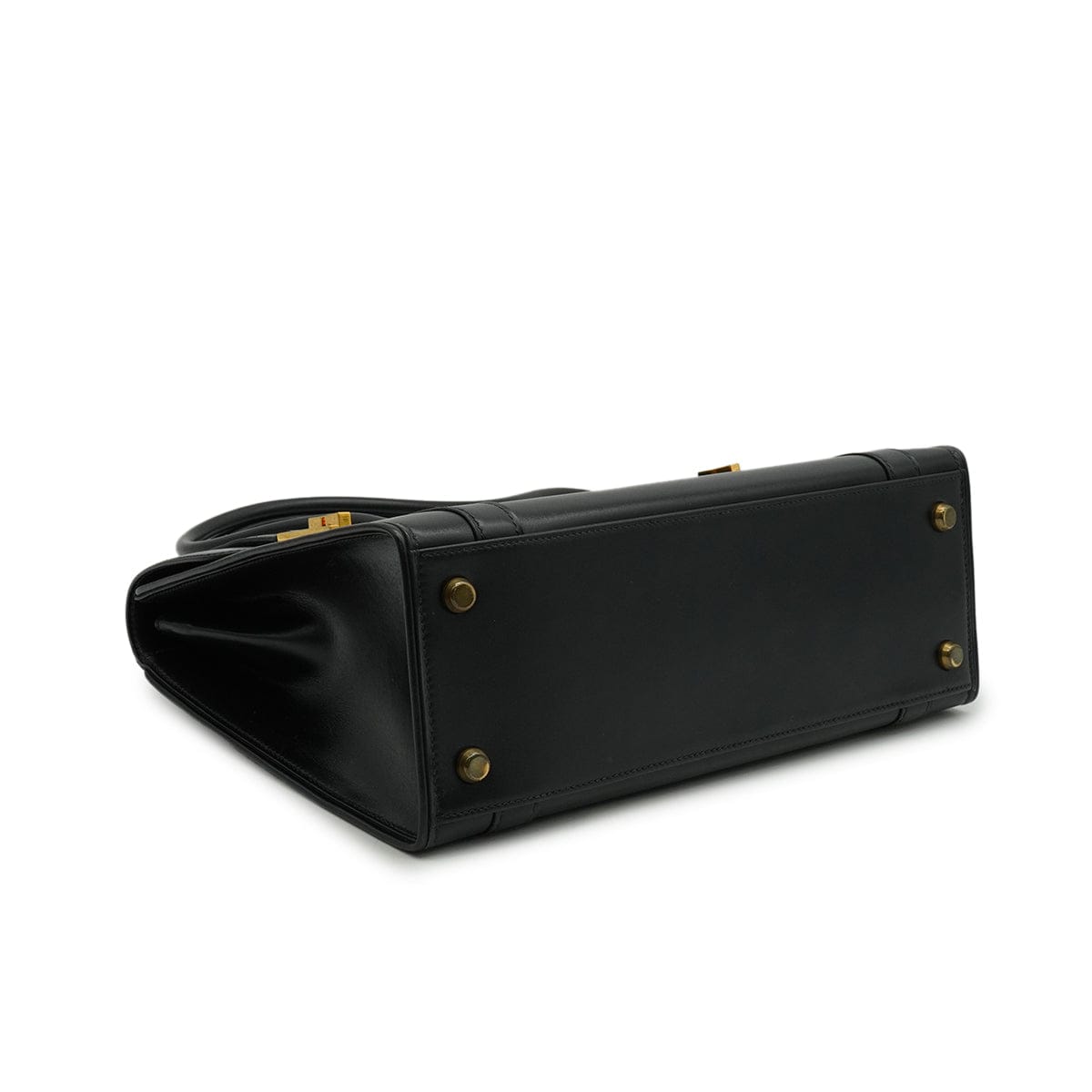 Luxury Promise Japan HERMES DRUG 27 BLACK BOX CALF HAND BAG 1978 CIRCLE H GOLD HARDWARE 90338297