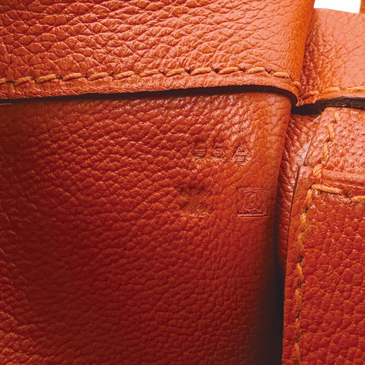 Luxury Promise Japan HERMES ETRIBELT ORANGE EVER GRAIN HAND BAG □Q PALLADIUM HARDWARE 90310132