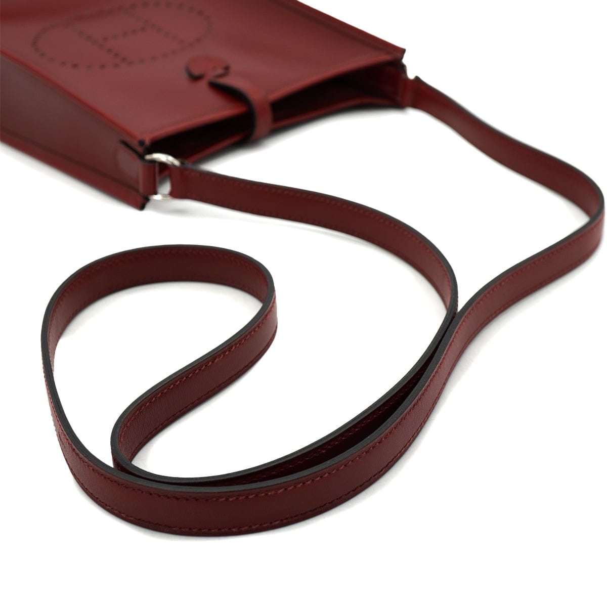 Luxury Promise Japan HERMES EVELYNE TPM ROUGE H BOX CALF SHOULDER BAG 2002 SQUARE F 90327386