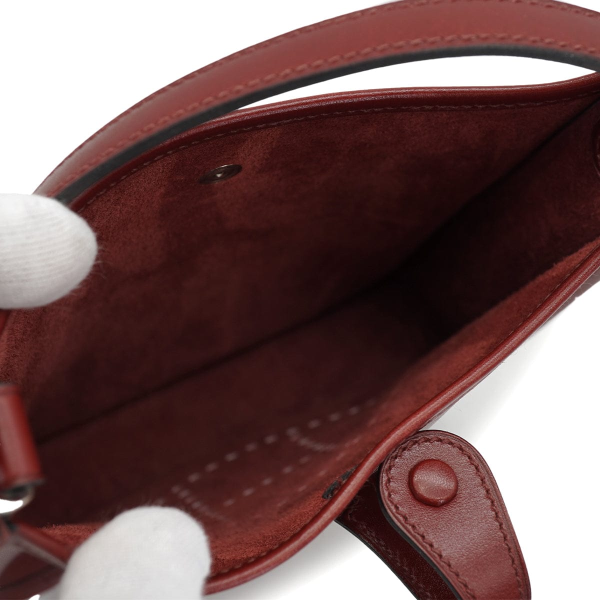 Luxury Promise Japan HERMES EVELYNE TPM ROUGE H BOX CALF SHOULDER BAG 2002 SQUARE F 90327386
