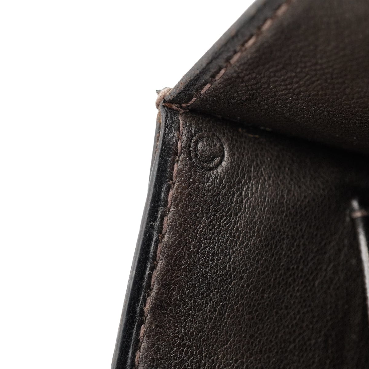 Luxury Promise Japan HERMES FONSBELLE CHOCOLAT DEBRIS BOX CALF SHOULDER BAG 1973 CIRCLE C GOLD HARDWARE 90327300
