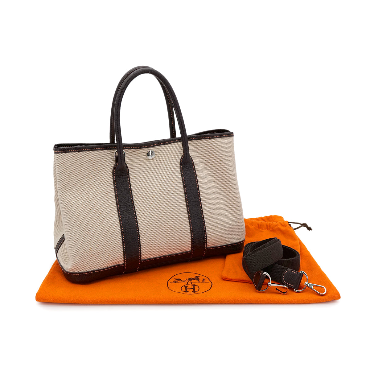 Luxury Promise Japan HERMES GARDEN PARTY TPM MARON TOILE H BUFFLE SKIPPER HAND SHOULDER BAG □I 90303608