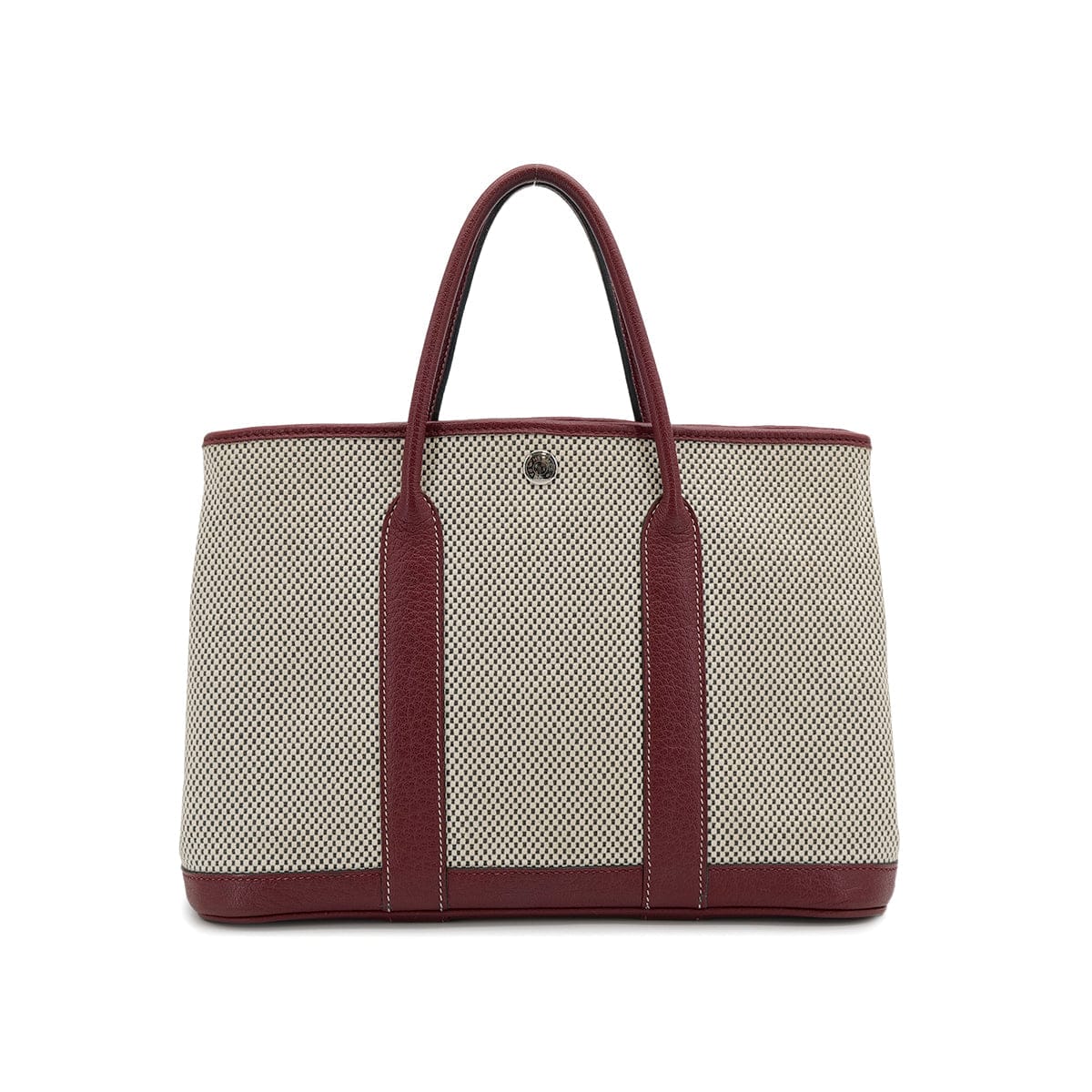 Luxury Promise Japan HERMES GARDEN PARTY TPM ROUGE H TOILE GM BUFFLE SKIPPER HAND BAG 2013 SQUARE Q 90315023