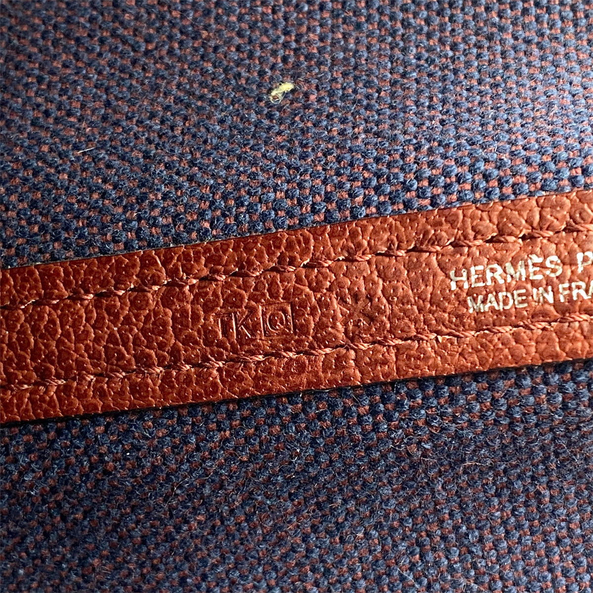 Luxury Promise Japan HERMES GARDEN PARTY TPM TOILE CRISS CROSS BUFFLE SKIPPER BLEU DE MALTE ROUGE H TOTE BAG □Q 90263080