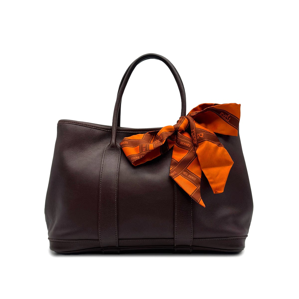 Luxury Promise Japan HERMES GARDEN PARTY TWILLY TPM HAVANE VEAU GULLIVER HAND BAG 2005 SQUARE I 90318616