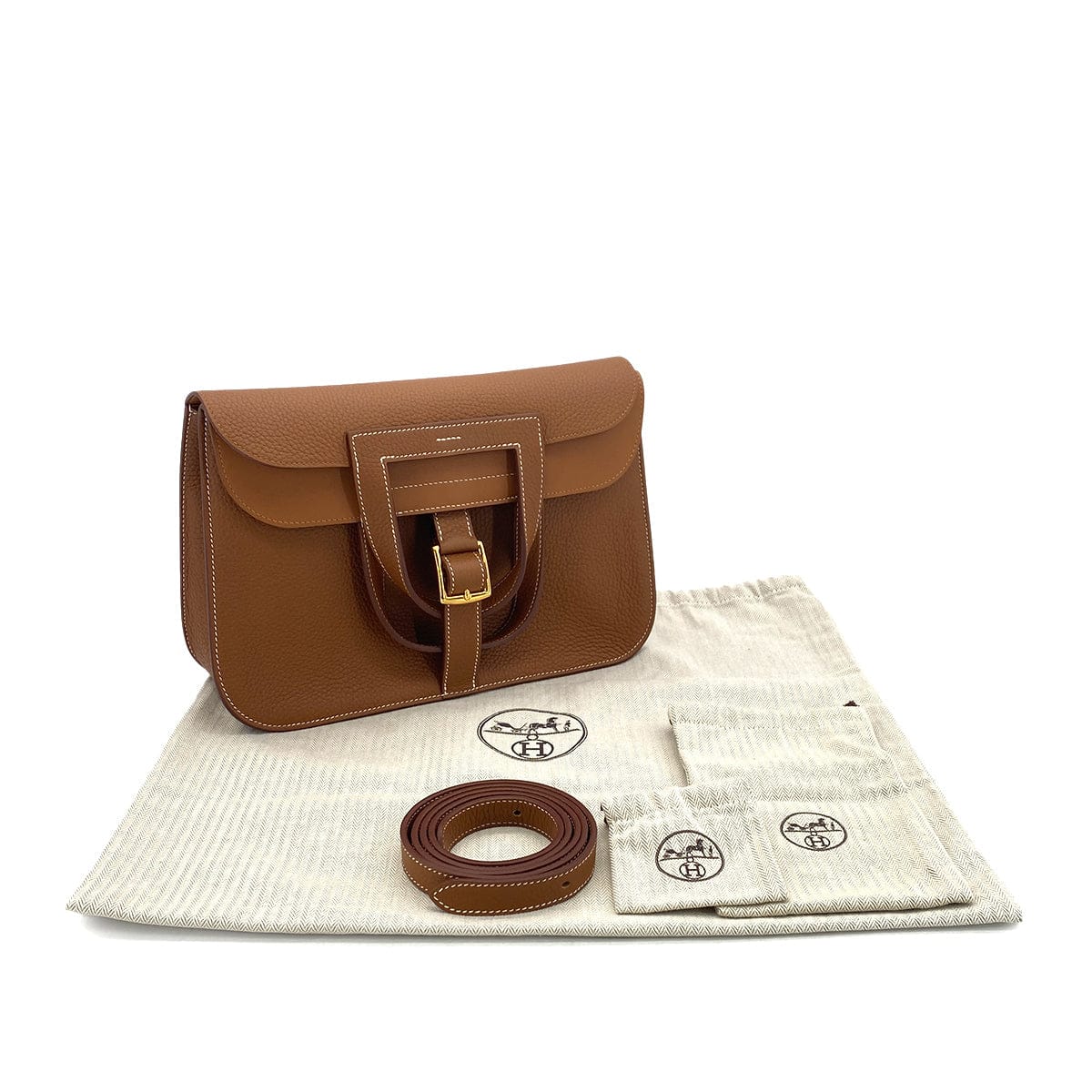 Luxury Promise Japan HERMES HALZAN 31 GOLD TAURILLON CLEMENCE 5WAY HAND SHOULDER BAG B GHW 90301654