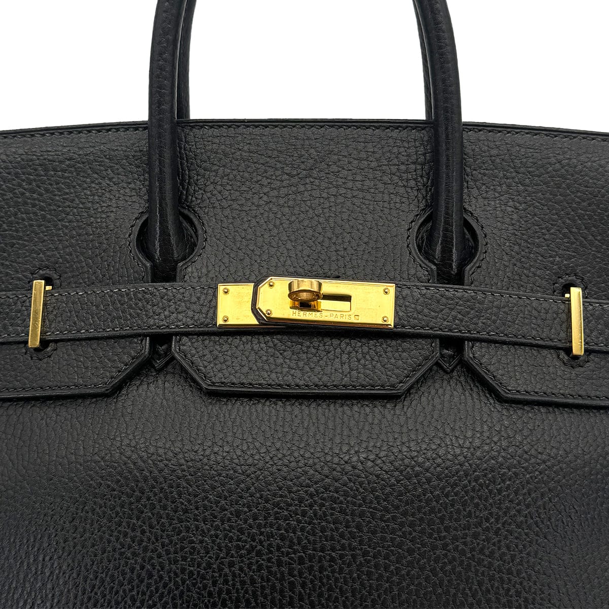 Luxury Promise Japan HERMES HAUT A COURROIES 32 BLACK ARDENNES HAND BAG 1996 CIRCLE Z GOLD HARDWARE 90323447