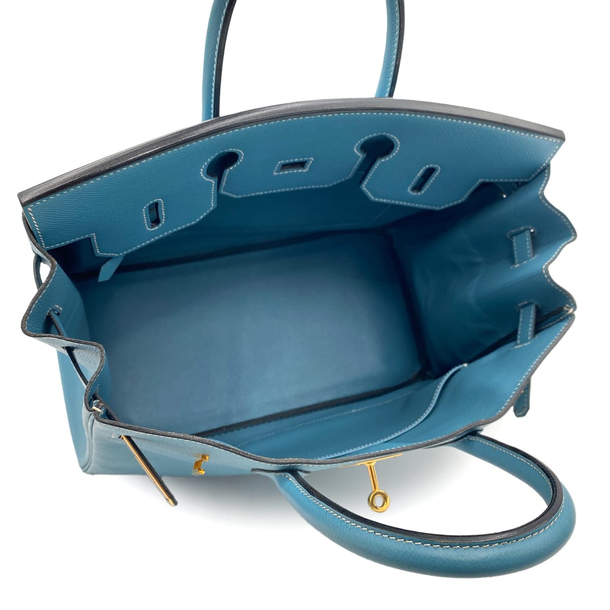 Luxury Promise Japan HERMES HAUT A COURROIES 32 BLUE JEAN EPSOM HAND BAG □C SHW 90299364
