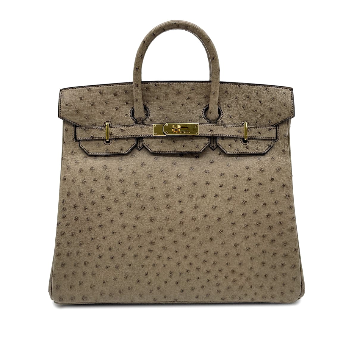 Luxury Promise Japan HERMES HAUT A COURROIES 32 GRAY OSTRICH HAND BAG 〇W GHW 90299365