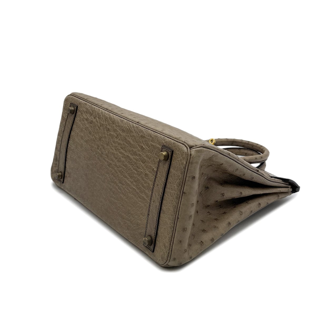 Luxury Promise Japan HERMES HAUT A COURROIES 32 GRAY OSTRICH HAND BAG 〇W GHW 90299365