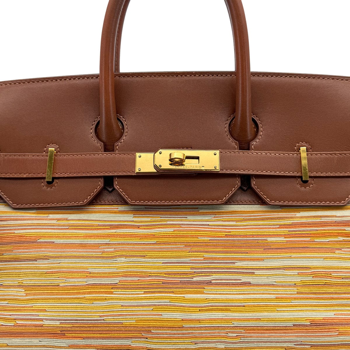 Luxury Promise Japan HERMES HAUT A COURROIES 32 MULTICOLOR BOXCALF VIBRATO HAND BAG 2002 SQUARE F GOLD HARDWARE 90314770