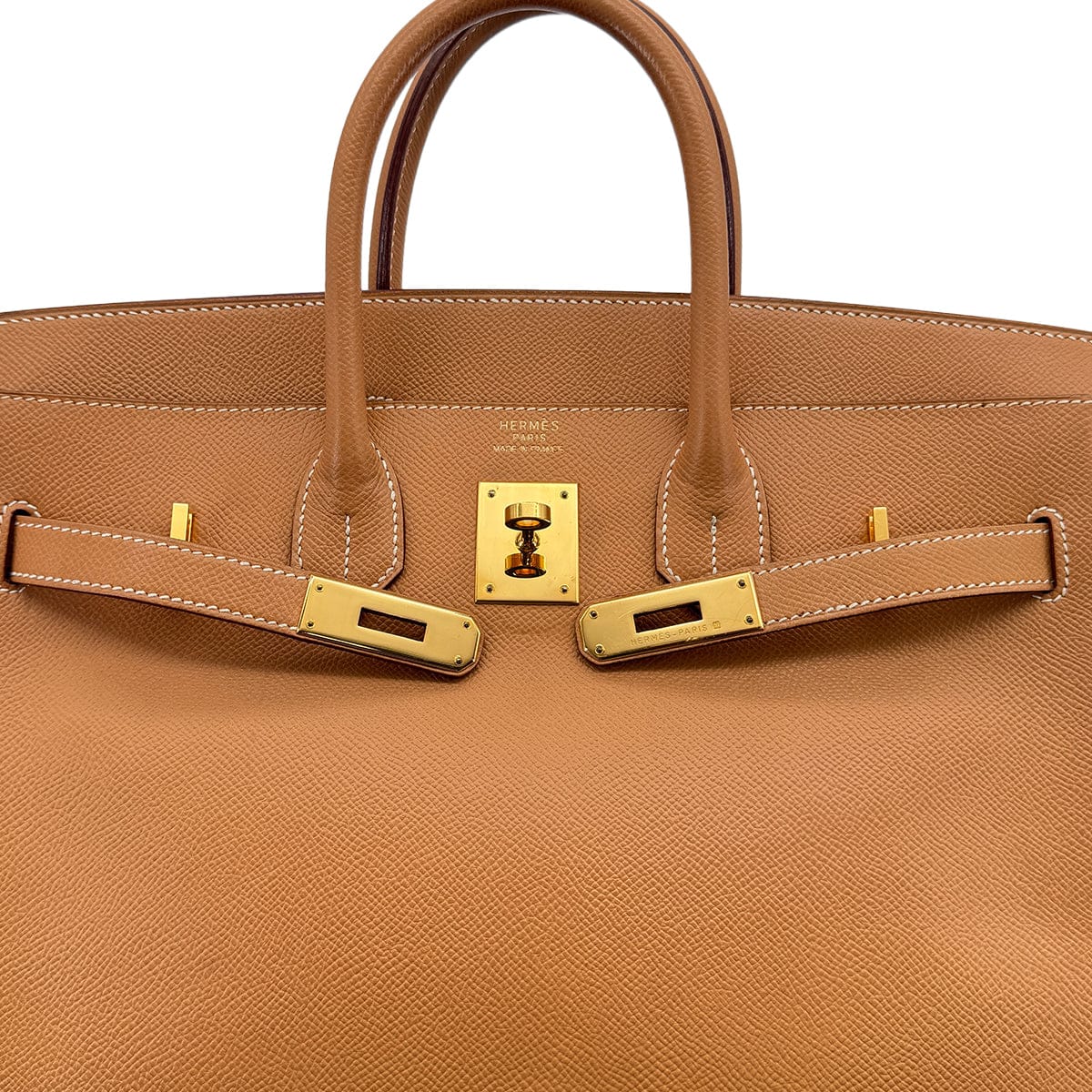 Luxury Promise Japan HERMES HAUT A COURROIES 32 NATUREL COUCHEVEL HAND BAG 1998 SQUARE B GOLD HARDWARE 90312522