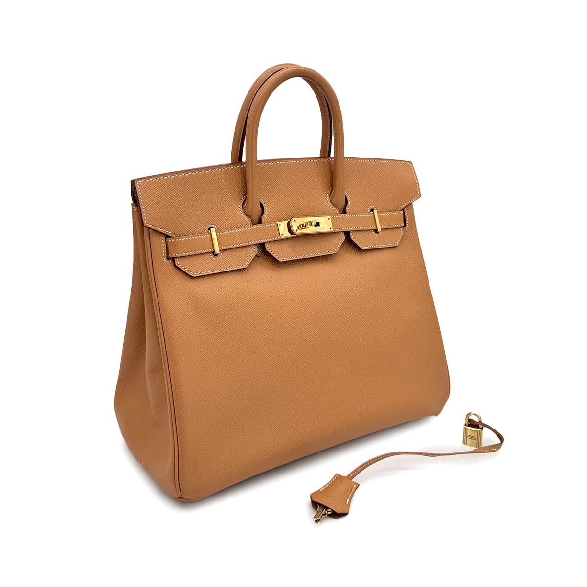 Luxury Promise Japan HERMES HAUT A COURROIES 32 NATUREL COUCHEVEL HAND BAG 1998 SQUARE B GOLD HARDWARE 90312522