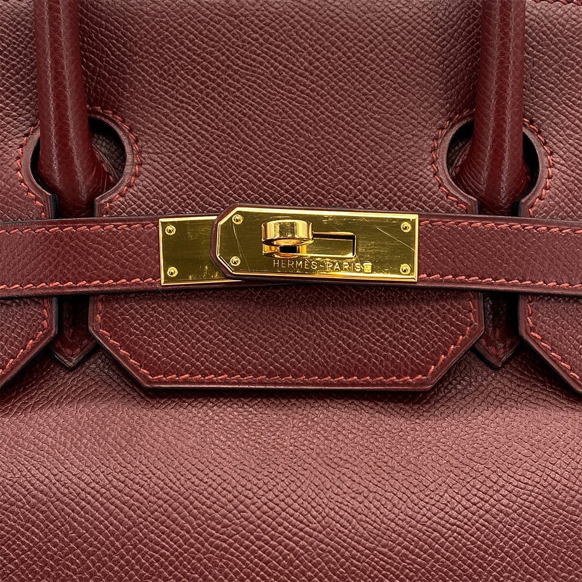 Luxury Promise Japan HERMES HAUT A COURROIES 32 ROUGE H COUCHEVEL HAND BAG 2000 SQUARE D GOLD HARDWARE 90324285
