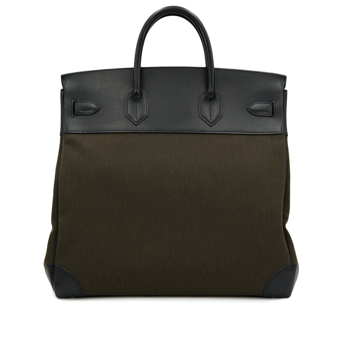 Luxury Promise Japan HERMES HAUT A COURROIES 40 BLACK VERT MAQUIS EVERCOLOR TOILE OFFICIER HAND BAG Z SHW 90301717