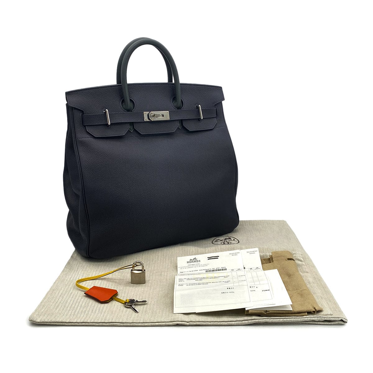 Luxury Promise Japan HERMES HAUT A COURROIES 40 CABAN VERT FONCE JAUNE D'OR FEU TOGO HAND BAG B SHW 90302932