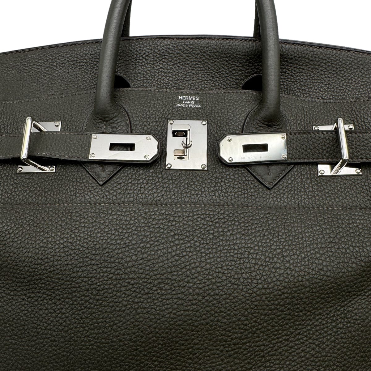 Luxury Promise Japan HERMES HAUT A COURROIES 40 VERT GRIS TAURILLON CLEMENCE HAND BAG 2012 SQUARE P PALLADIUM HARDWARE 90314529