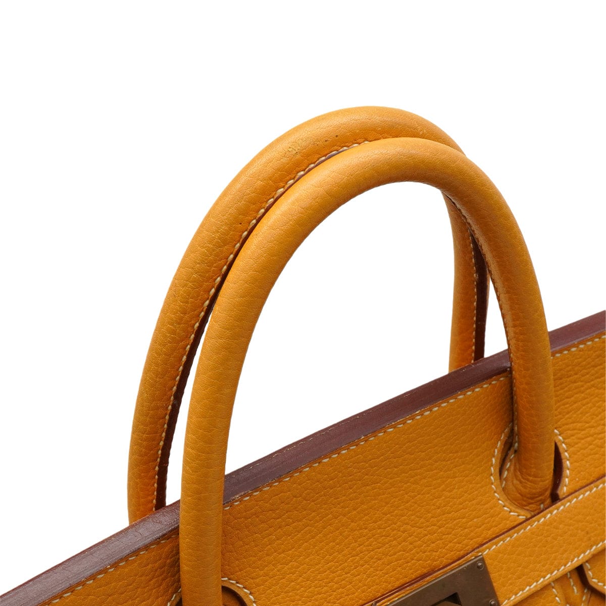 Luxury Promise Japan HERMES HAUT A COURROIES 45 NATURAL FJORD HAND BAG 1992 CIRCLE V GOLD HARDWARE 90346983