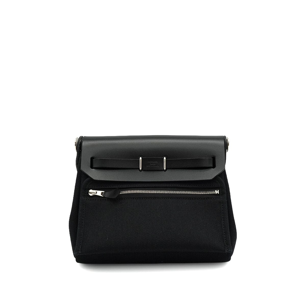 Luxury Promise Japan HERMES HER BAG ZIP 20 MINI BLACK VACHE HUNTER TOILE MILITAIRE SHOULDER BAG 2025 K STAMP 90345059