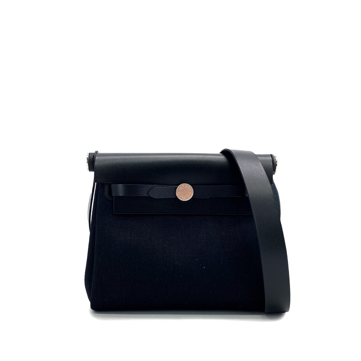 Luxury Promise Japan HERMES HER BAG ZIP 20 MINI BLACK VACHE HUNTER TOILE MILITAIRE TOTE SHOULDER BAG 2026 G STAMP 90324636