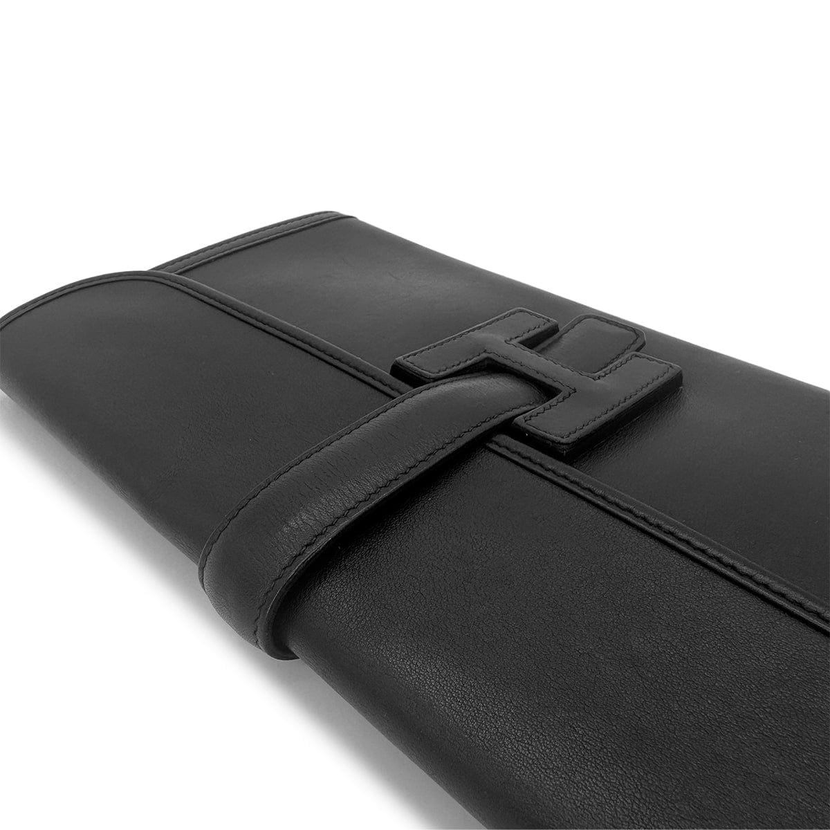 Luxury Promise Japan HERMES JIGE ELAN 29 BLACK VEAU SWIFT CLUTCH BAG X 90296049