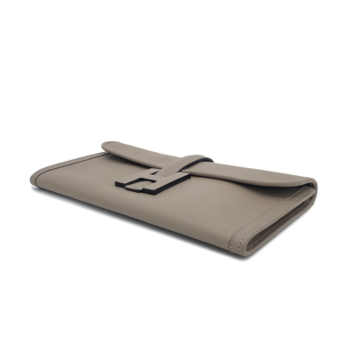 Luxury Promise Japan HERMES JIGE ELAN 29 GRIS ASPHALTE VEAU SWIFT CLUTCH BAG A 90296677