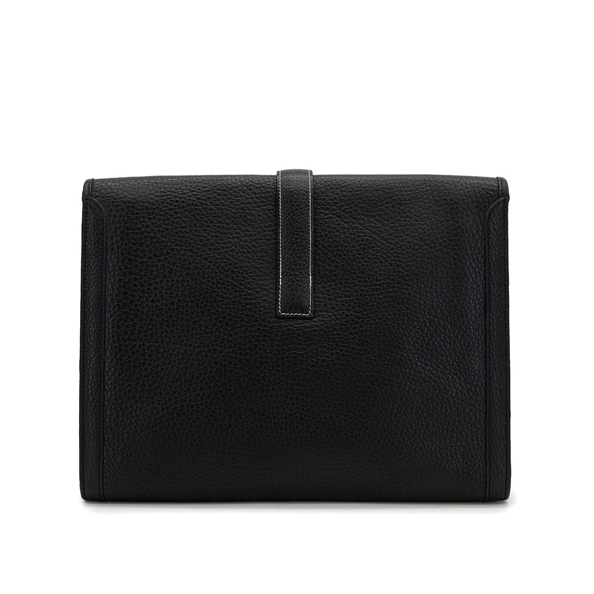 Luxury Promise Japan HERMES JIGE GM BLACK FJORD CLUTCH BAG 1991 CIRCLE U 90315008