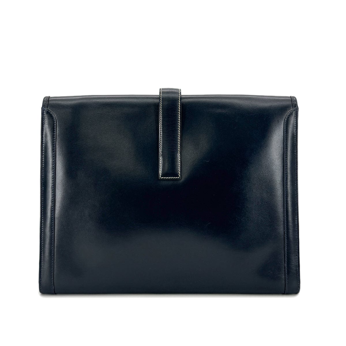 Luxury Promise Japan HERMES JIGE GM BLUE INDIGO BOXCALF CLUTCH BAG 〇V 90293025