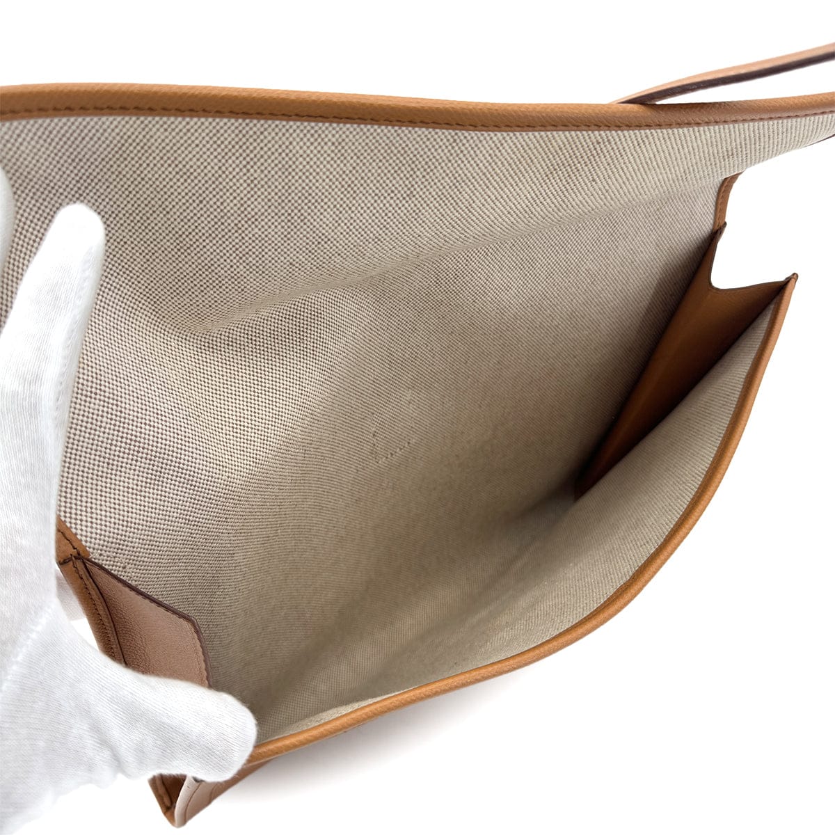 Luxury Promise Japan HERMES JIGE GM NATUREL COUCHEVEL CLUTCH BAG 〇R 90299610