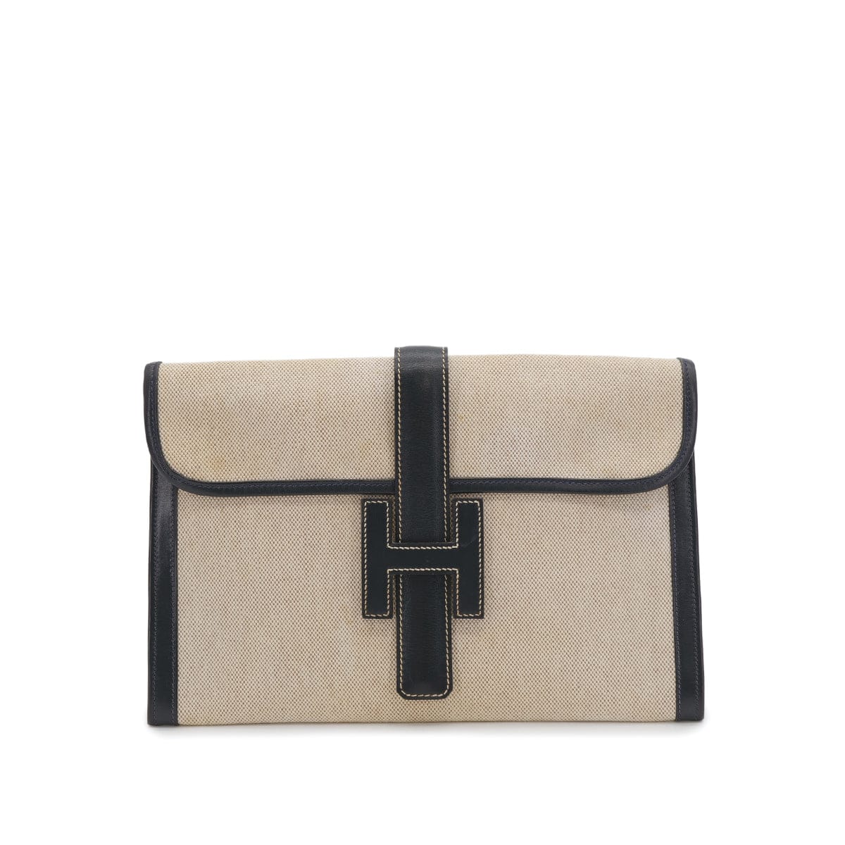 Luxury Promise Japan HERMÈS JIGE PM CLUTCH BAG BLUE INDGO BOX CALF TOILE H 1987 CIRCLE Q 90312691