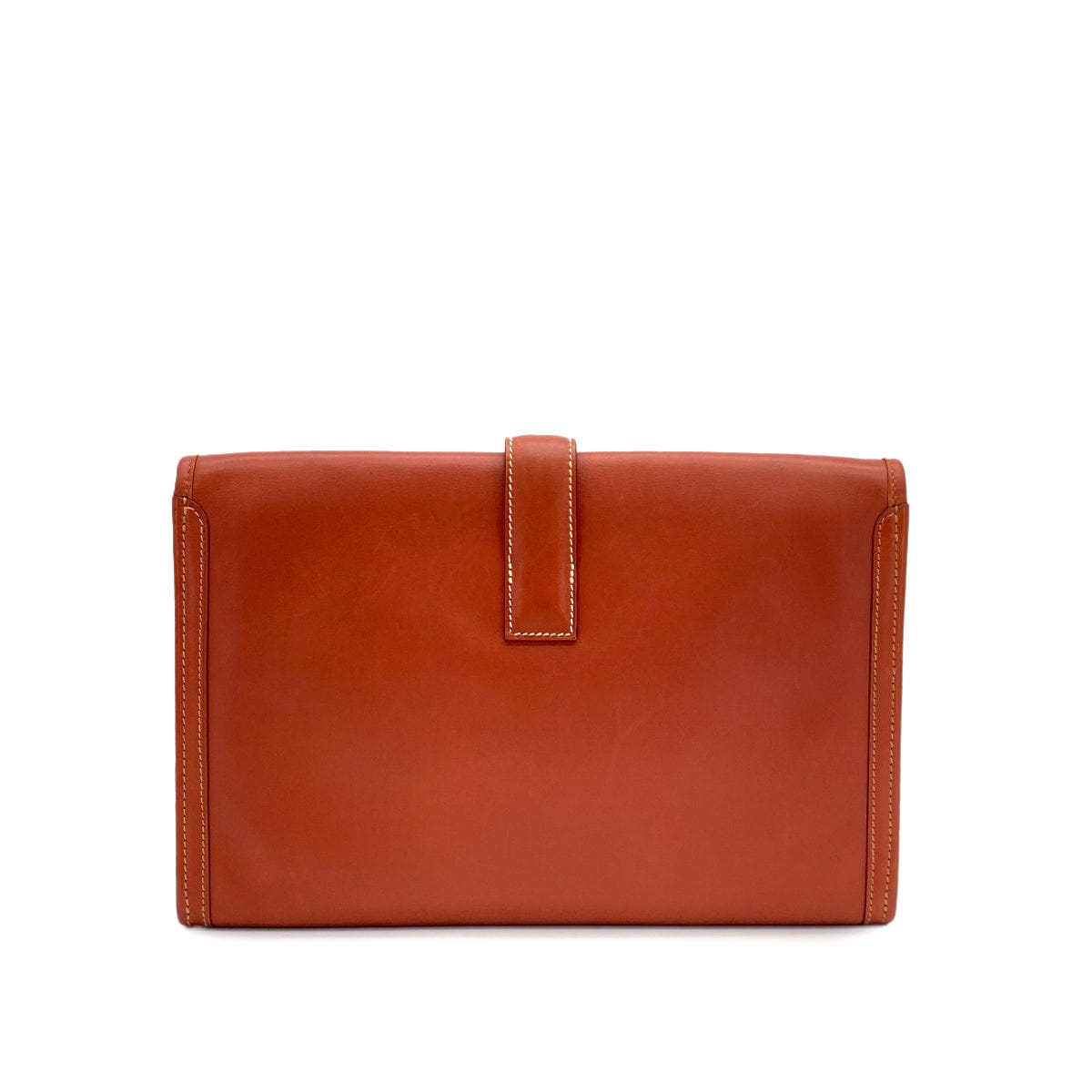 Luxury Promise Japan HERMES JIGE PM CLUTCH BAG BRIQUE BOXCALF 2008 SQUARE L 90314408