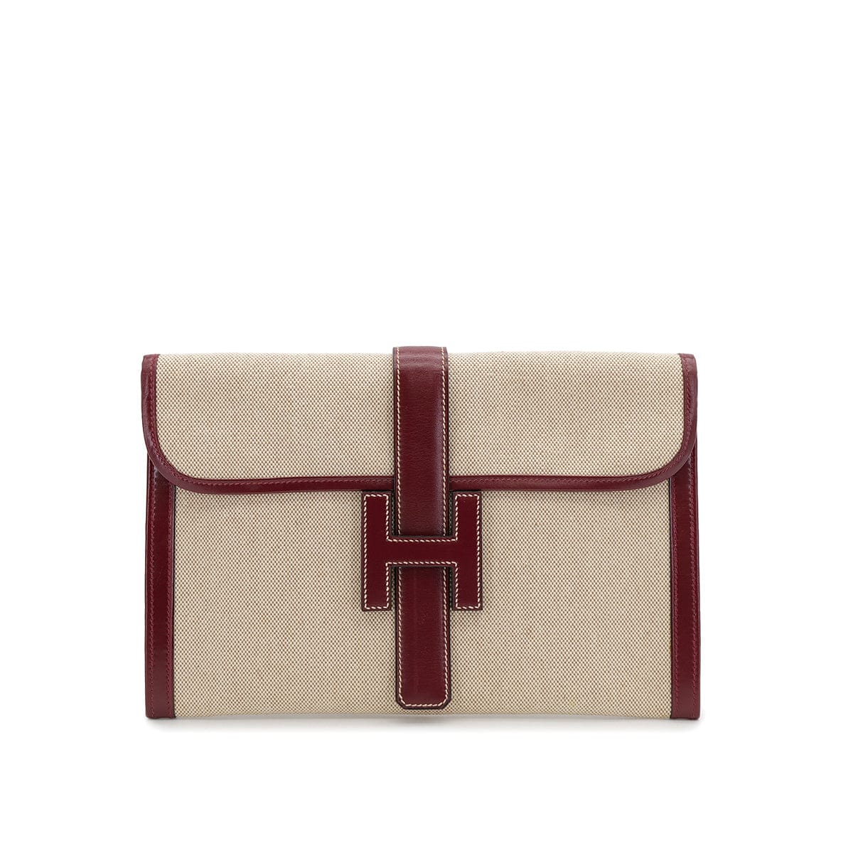 Luxury Promise Japan HERMES JIGE PM CLUTCH BAG ROUGE H BOX CALF TOILE H 1981 CIRCLE K 90315010