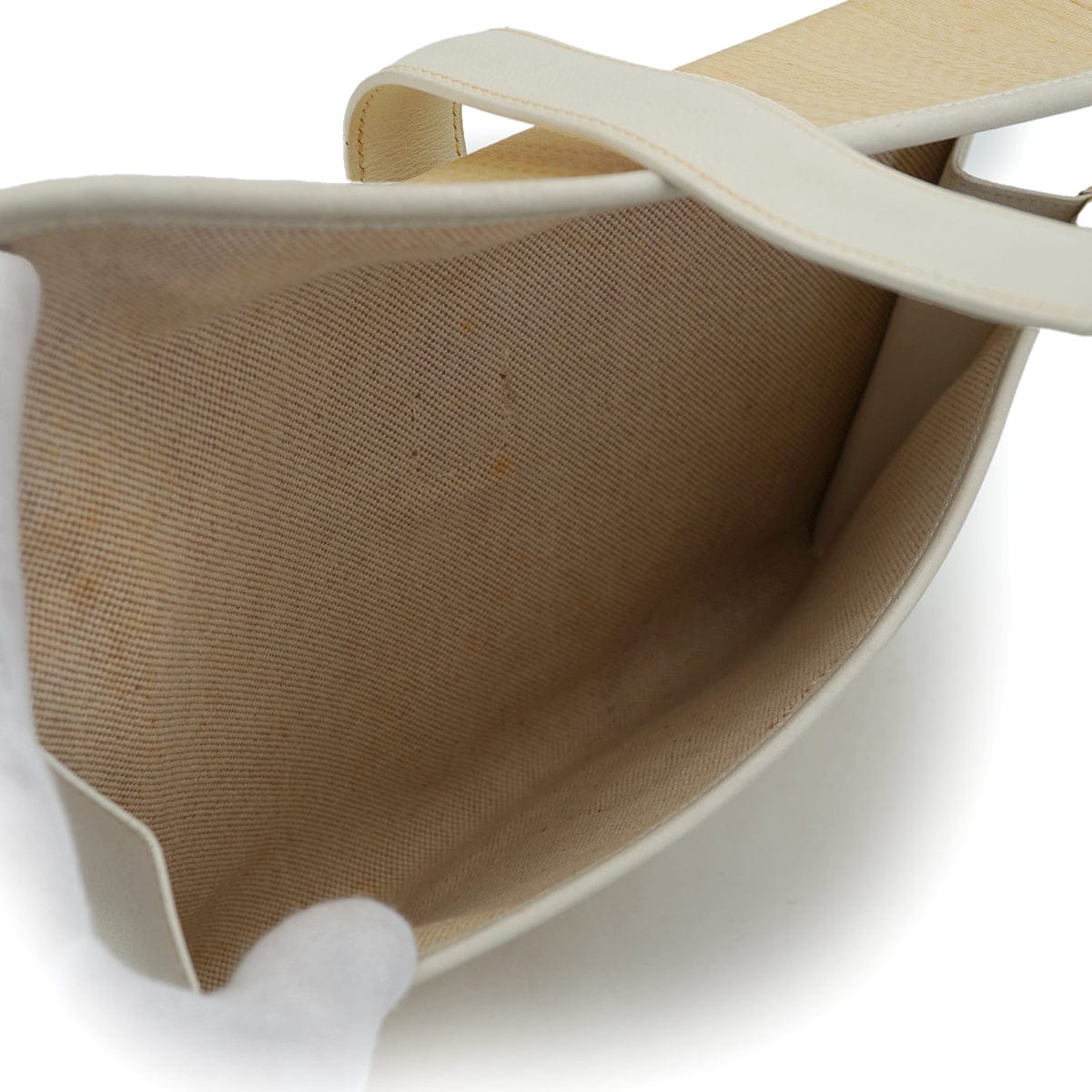 Luxury Promise Japan HERMES JIGE PM CLUTCH BAG WHITE CRINOLINE COURCHEVEL 1988 CIRCLE R 90327398