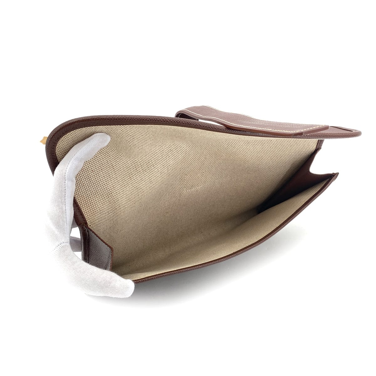 Luxury Promise Japan HERMES JIGE PM MARRON FONCE COURCHEVEL CLUTCH BAG 〇X 90296051