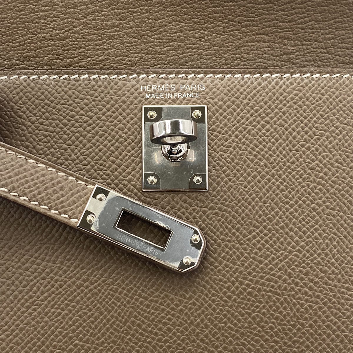 Luxury Promise Japan HERMES KELLY 20 SELLIER EN DESORDRE ETOUPE EPSOM SHOULDER BAG U PHW 90305224